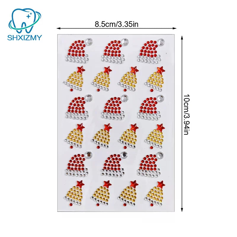 Christmas Rhinestone Face Stickers – Snowflake Temp Tattoo
