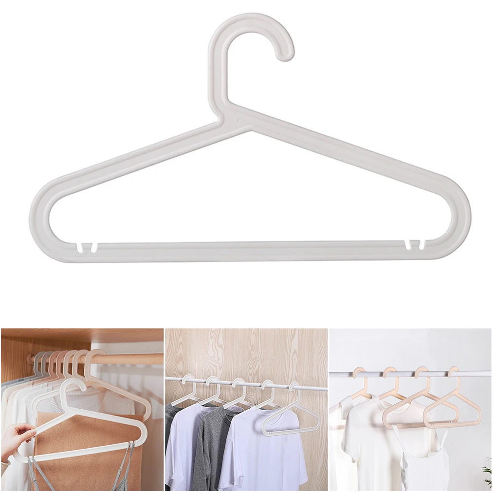 Anti-Slip Plastic Clothes Hangers for Closet – 10 Pack