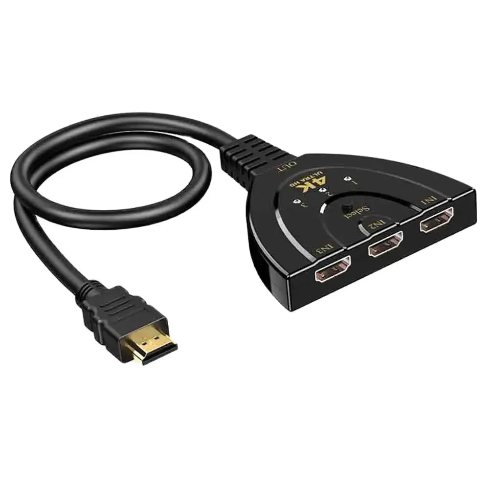 3-Port HDMI Switch 4K Splitter for TV Xbox PS3 PS4 | Plug & Play