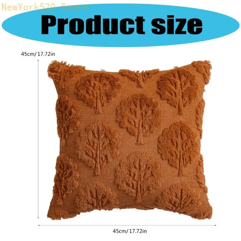 Soft Plush Pillowcase 3D Foliage Texture 45x45cm Home Décor