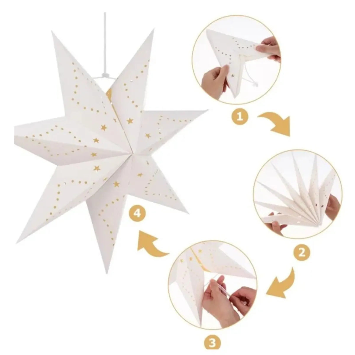 White Star Paper Lantern Hanging Christmas Party Decoration