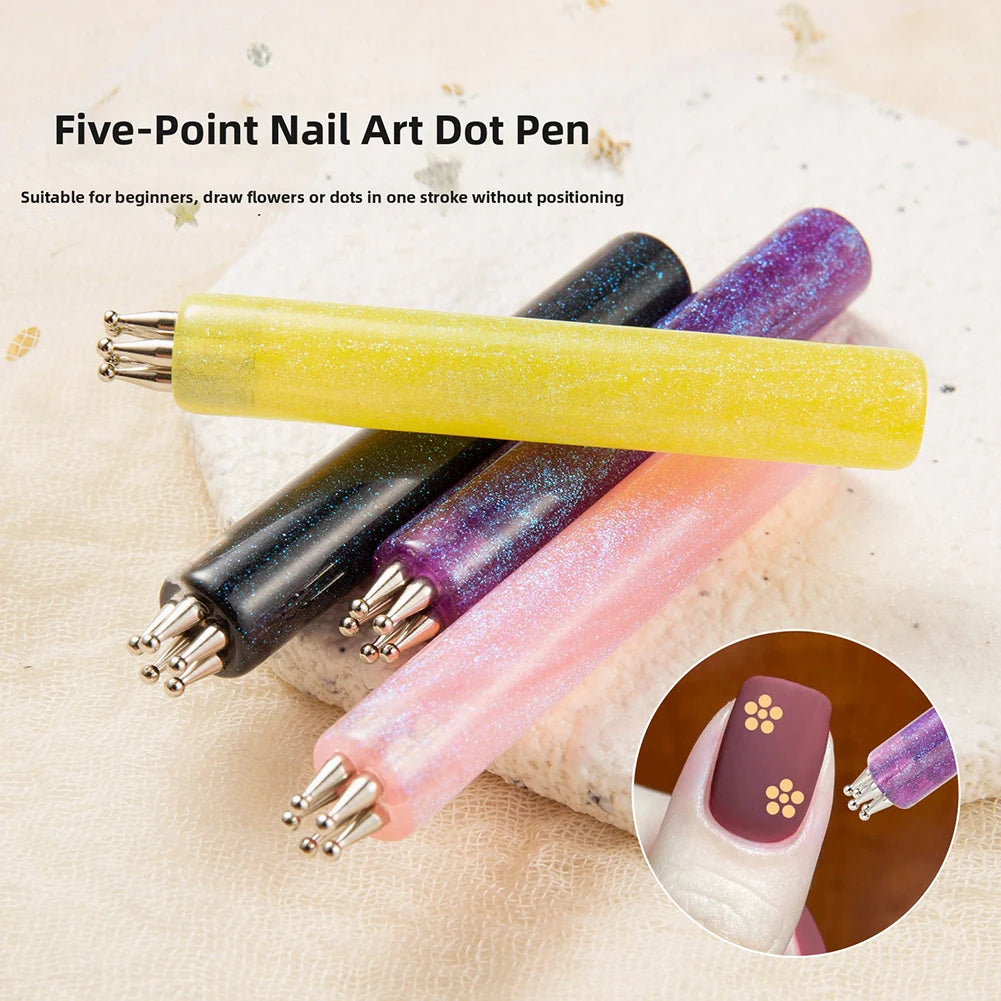 5 Petal Flower Nail Dotting Pen – DIY Floral Nail Art Tool