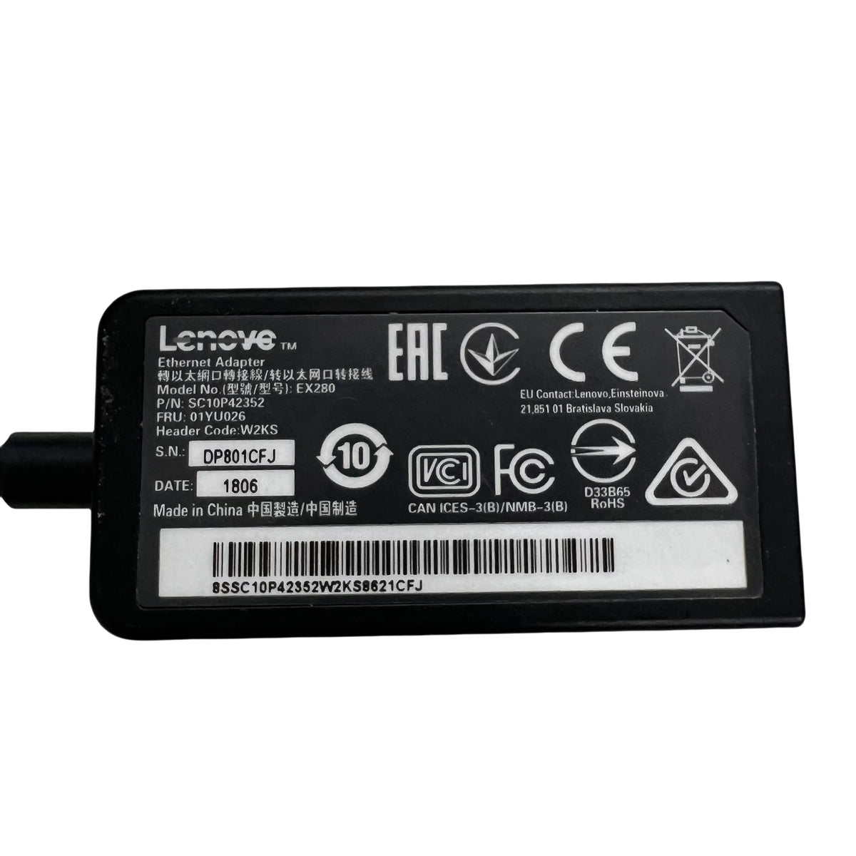 Lenovo Mini Ethernet Adapter RJ45 Gigabit – X280 X390 T490
