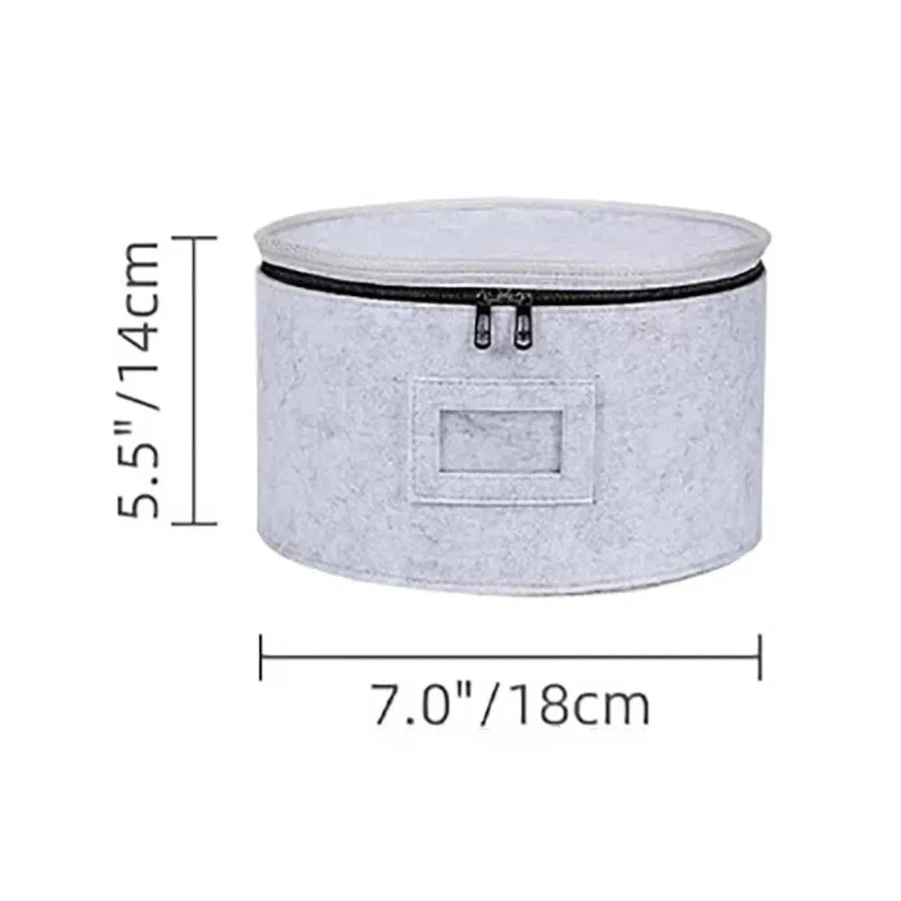 Zippered Felt Storage Bag – Large Capacity Hat & Dish Organizer