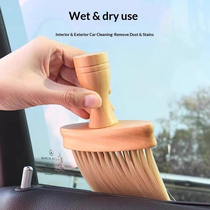 Wooden Handle Soft Bristle Crevice Cleaning Brush – Car & Home