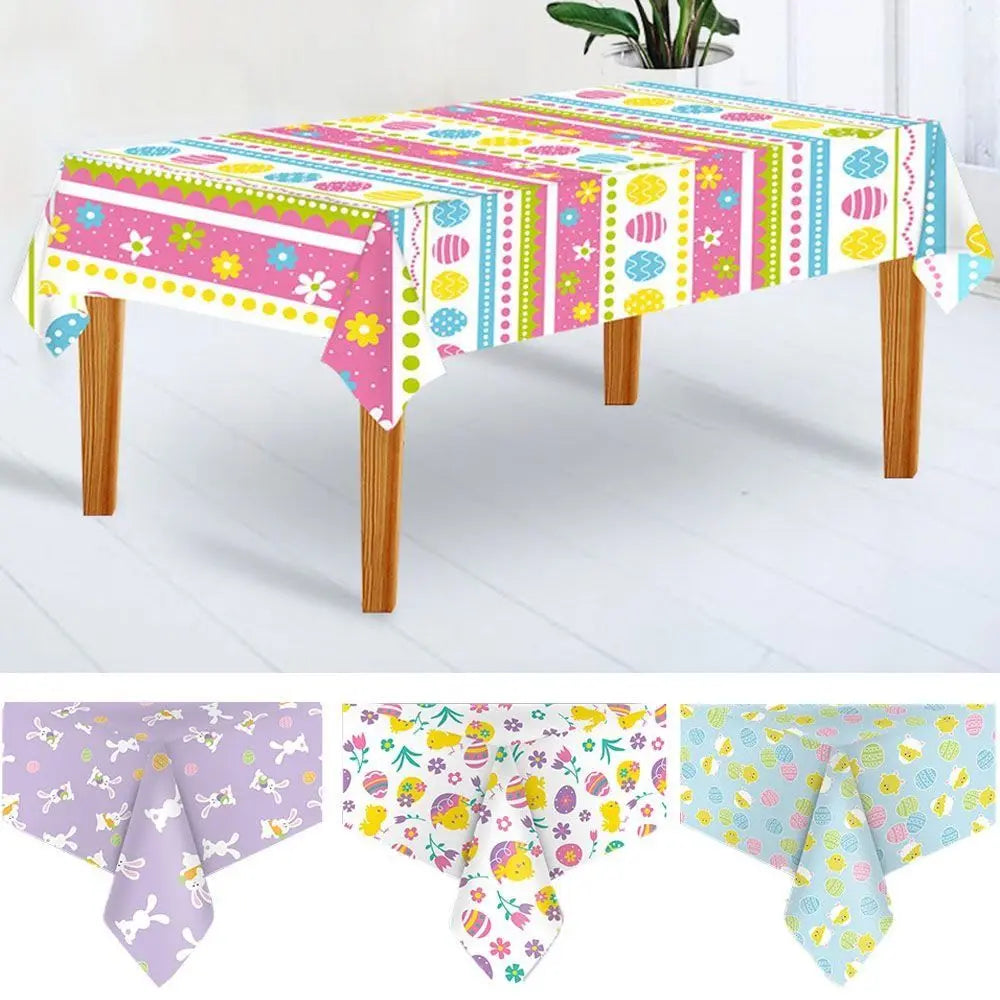 Easter Rabbit Bronzing Tablecloth 137x274cm Disposable Cover
