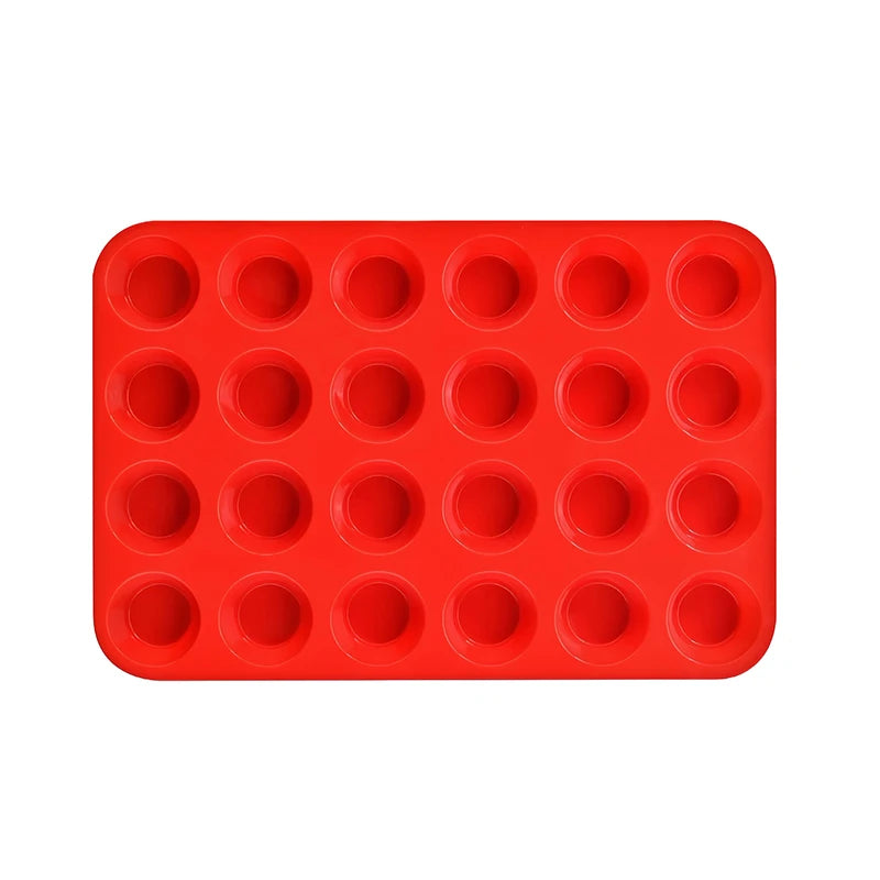 Silicone Baking Mold 12/24 Holes – Cupcake & Muffin Pan