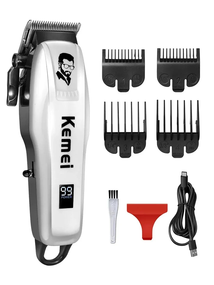 Kemei PG809A Cordless Hair Clipper – LED Display Trimmer