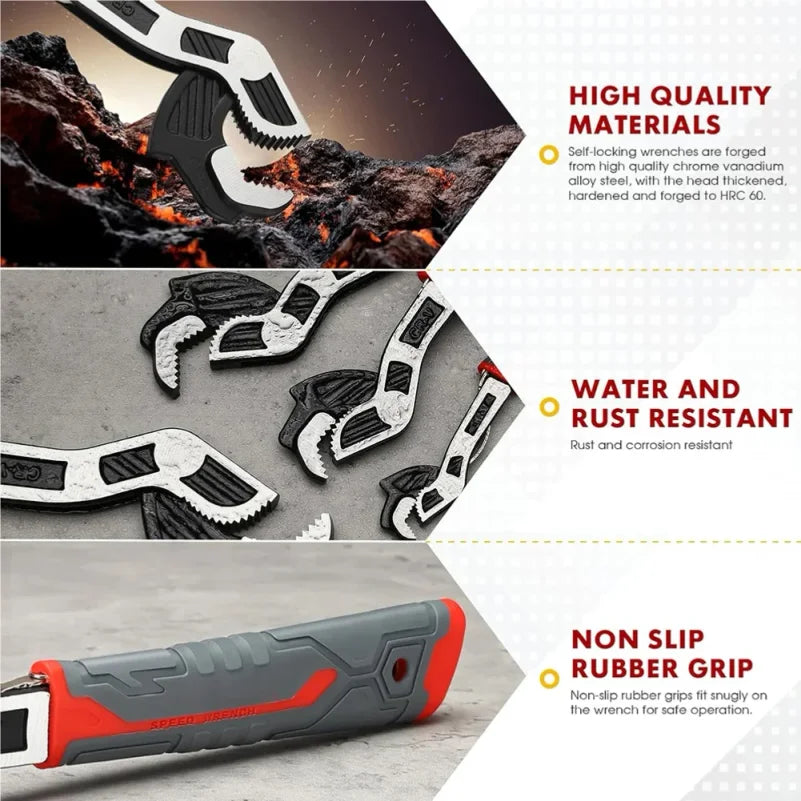 VIBE Self-Locking Adjustable Pipe Wrench – CV Steel