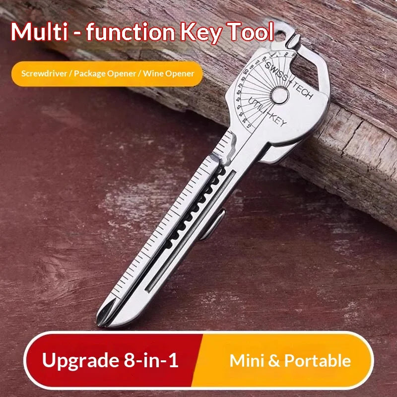 Key-Shape Folding EDC Multi-Tool Keychain Screwdriver