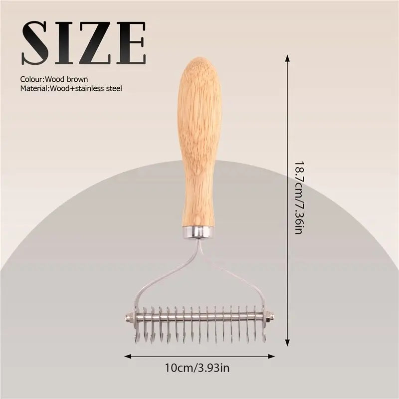 2-Sided Pet Dematting Brush & Deshedding Rake for Dogs & Cats