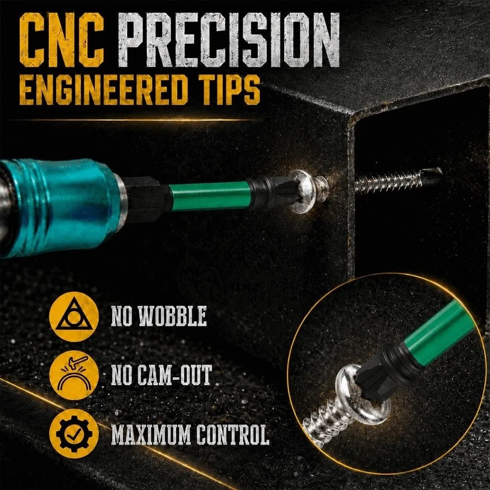 13-Pc Magnetic Impact Screwdriver Bits Set – Color-Coded S2 Steel