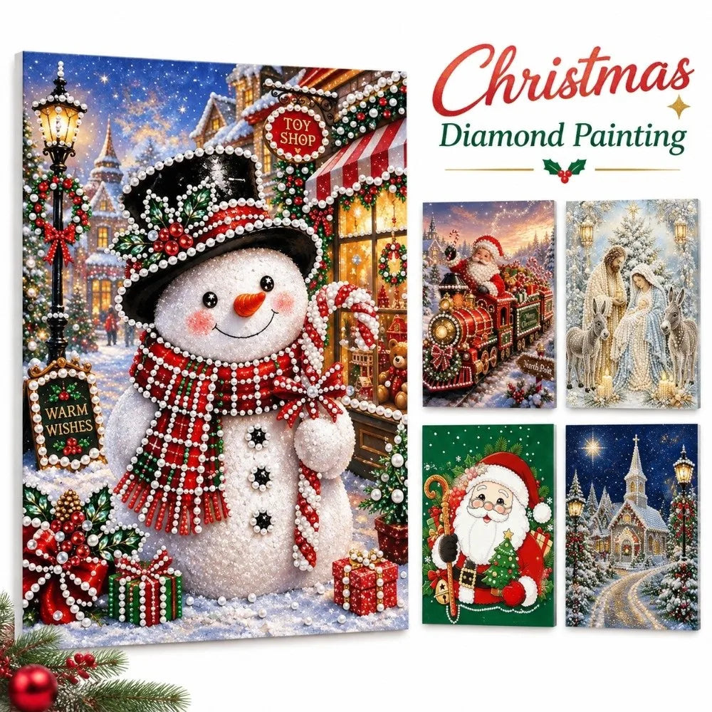 5D Christmas Pearl Diamond Painting Kit – Church 30×40cm