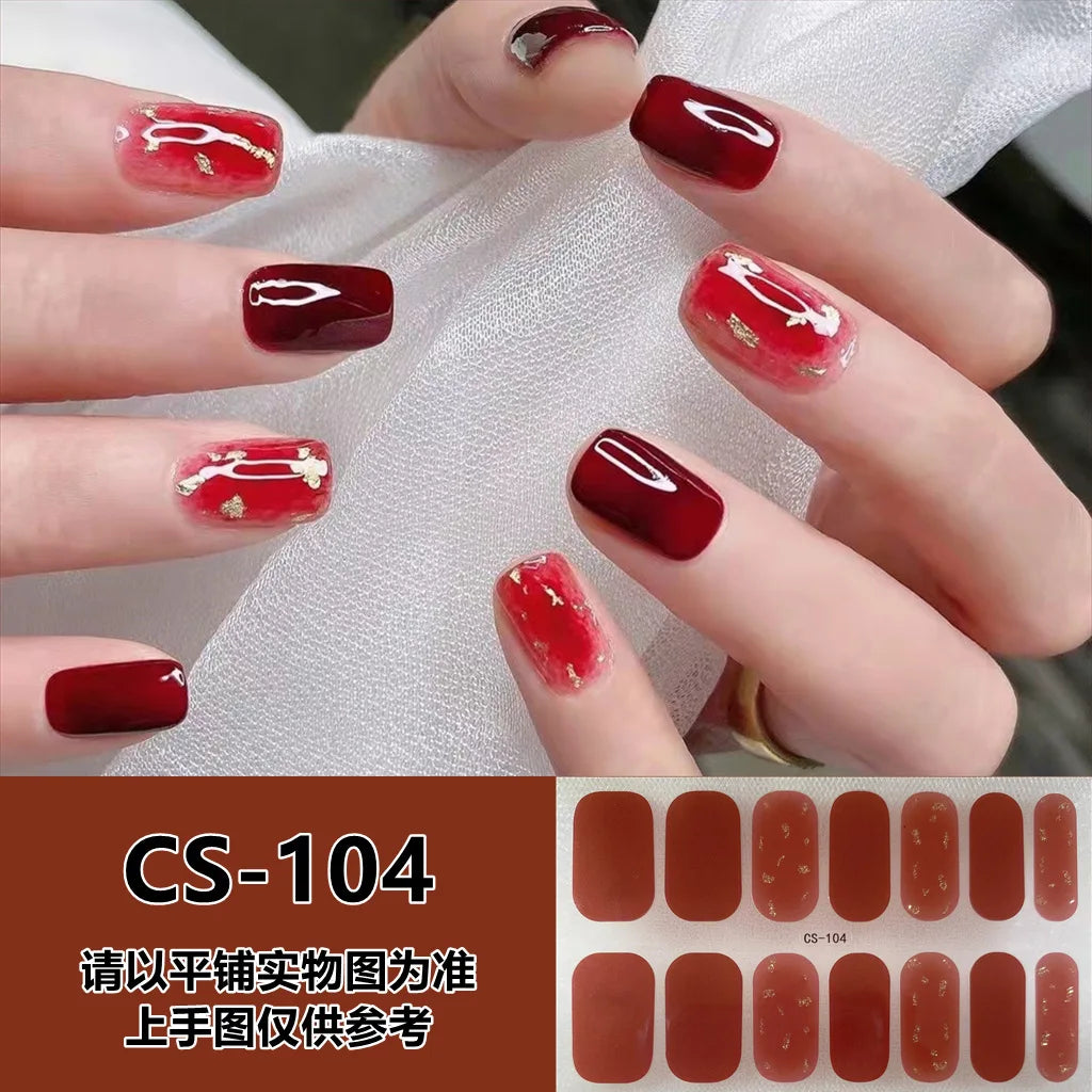 Semi Cured Gel Nail Stickers – Waterproof Self-Adhesive Decals