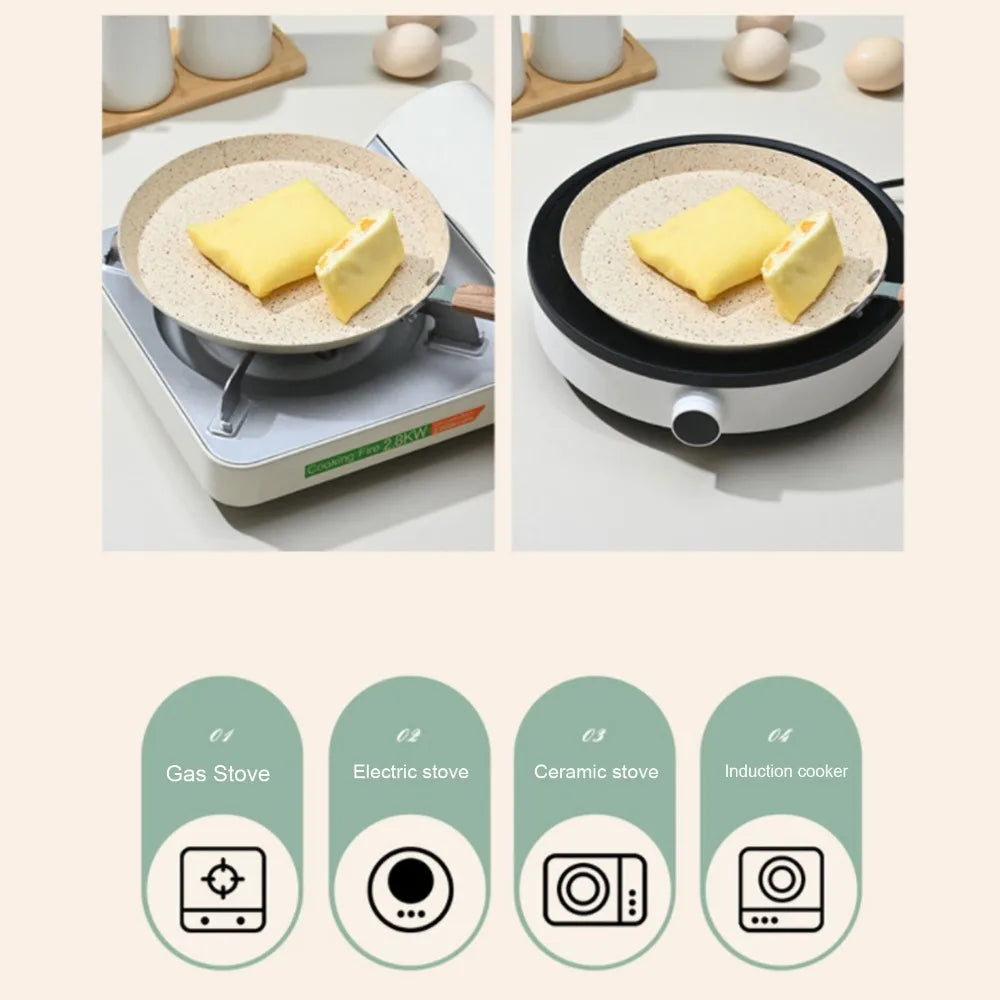 VIBE Beige Non-Stick Aluminum Frying Pan – Ergonomic Handle