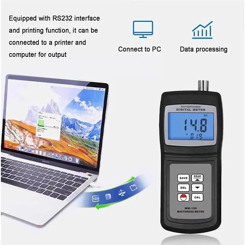 LCD Whiteness Meter 0–120 Range | PC & Printer Compatible