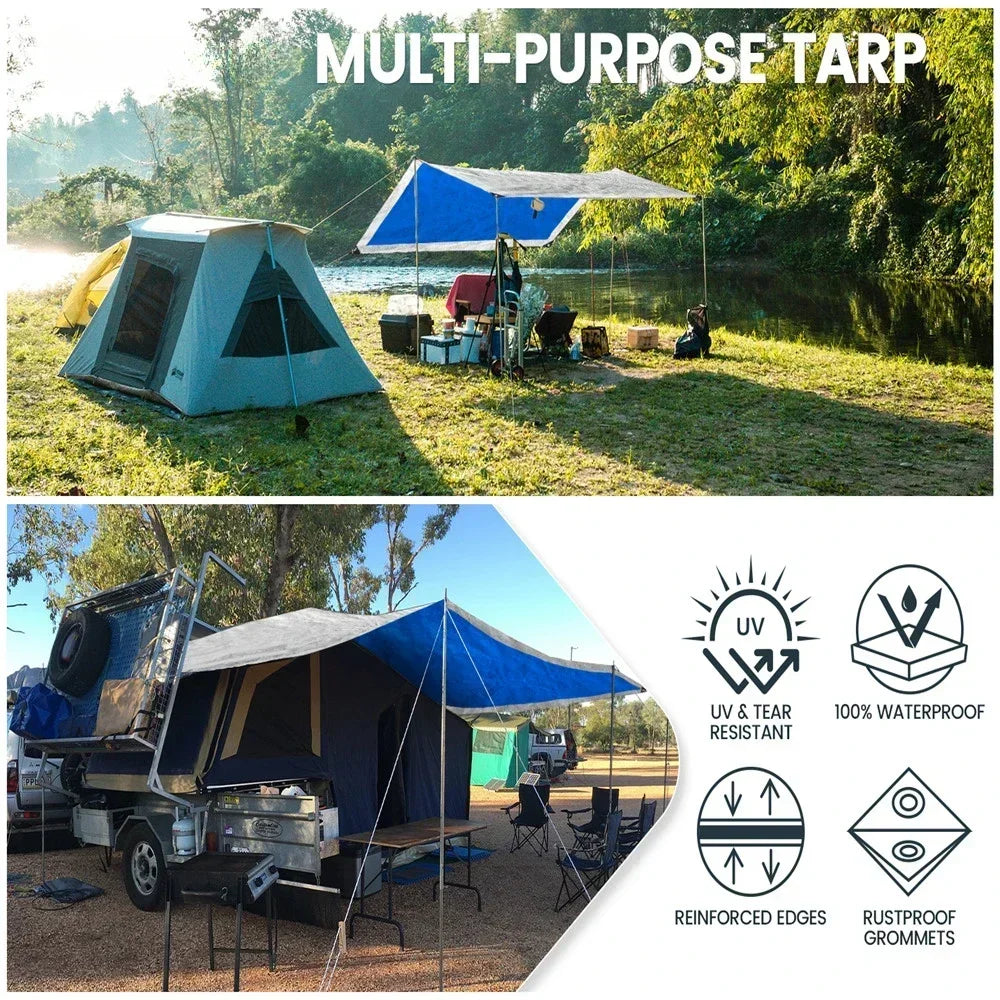 Heavy Duty PE Waterproof Tarp with Reinforced Grommets | Multi-Size