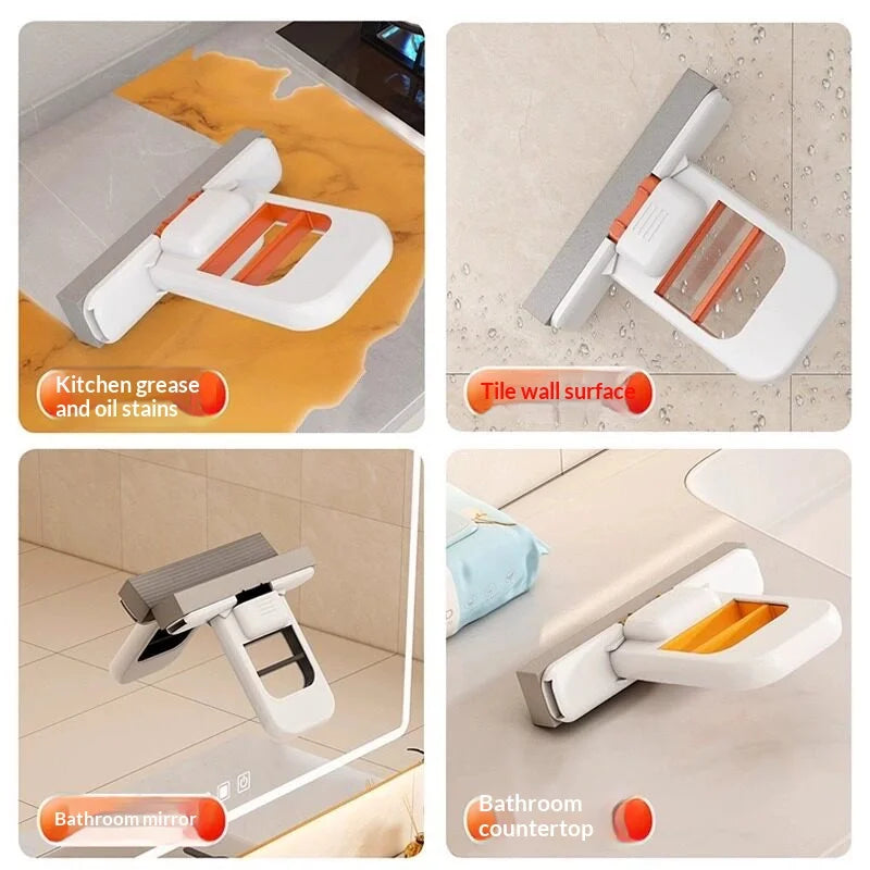 Mini Self-Squeeze Sponge Mop – Foldable Wall-Mount Cleaner