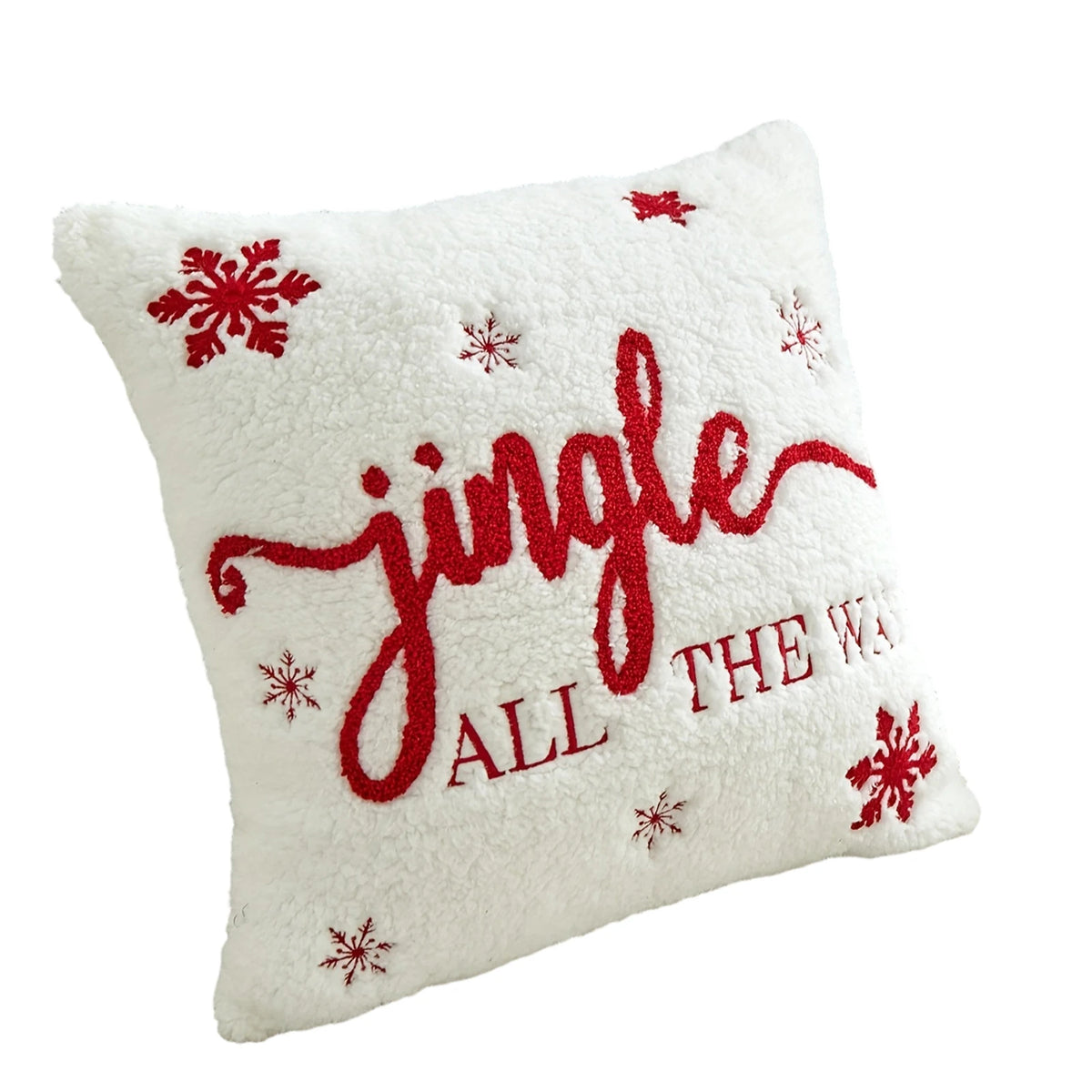 Christmas Embroidery Velvet Throw Pillow Cover 18x18"