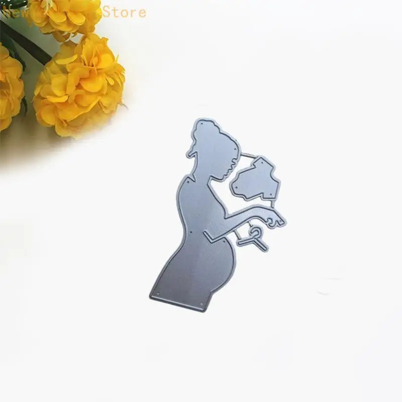 Pregnant Mom & Baby Jumpsuit Metal Cutting Die – Craft Stencil