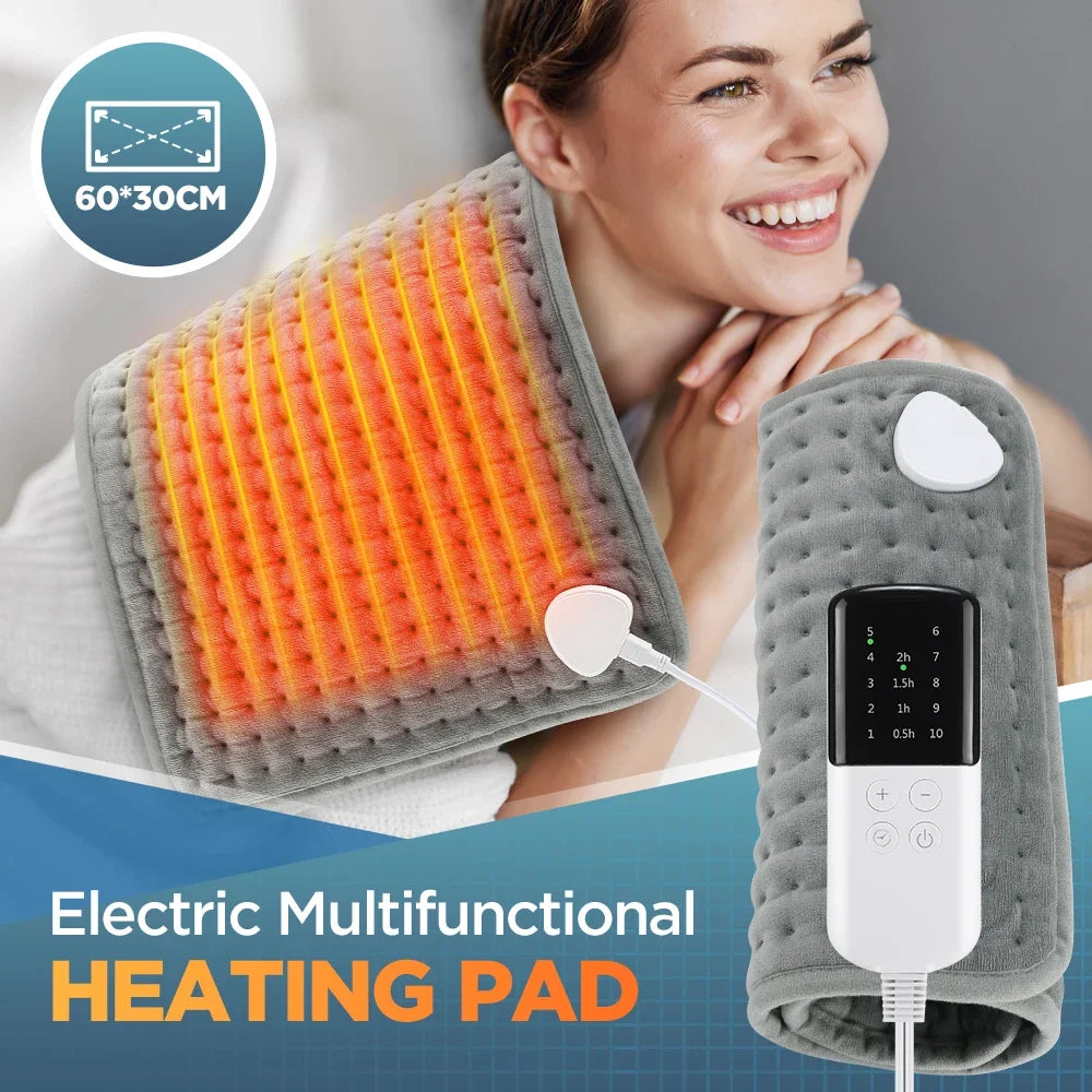 VIBE Electric Heating Pad 10-Level Temp 4-Mode Timer 60×30cm