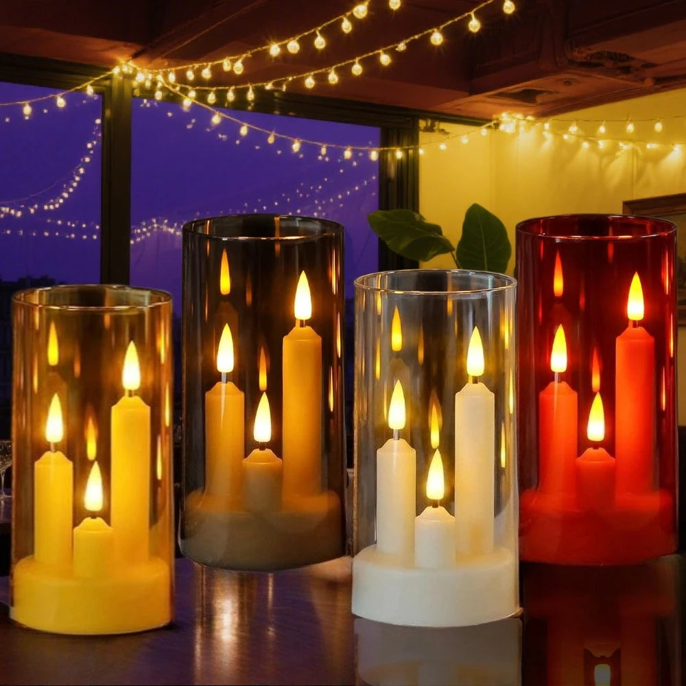3-in-1 Flameless LED Taper Candles with Lampshade | Flickering