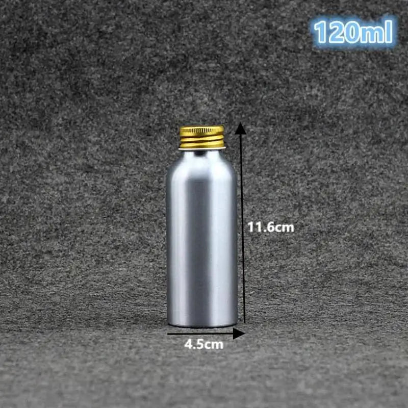 Gold Aluminum Refillable Bottle 50–250ml | Screw Cap Travel