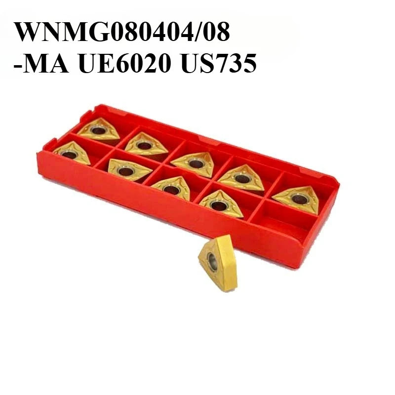 10PCS WNMG080404/08-MA Carbide CNC Turning Inserts UE6020 US735