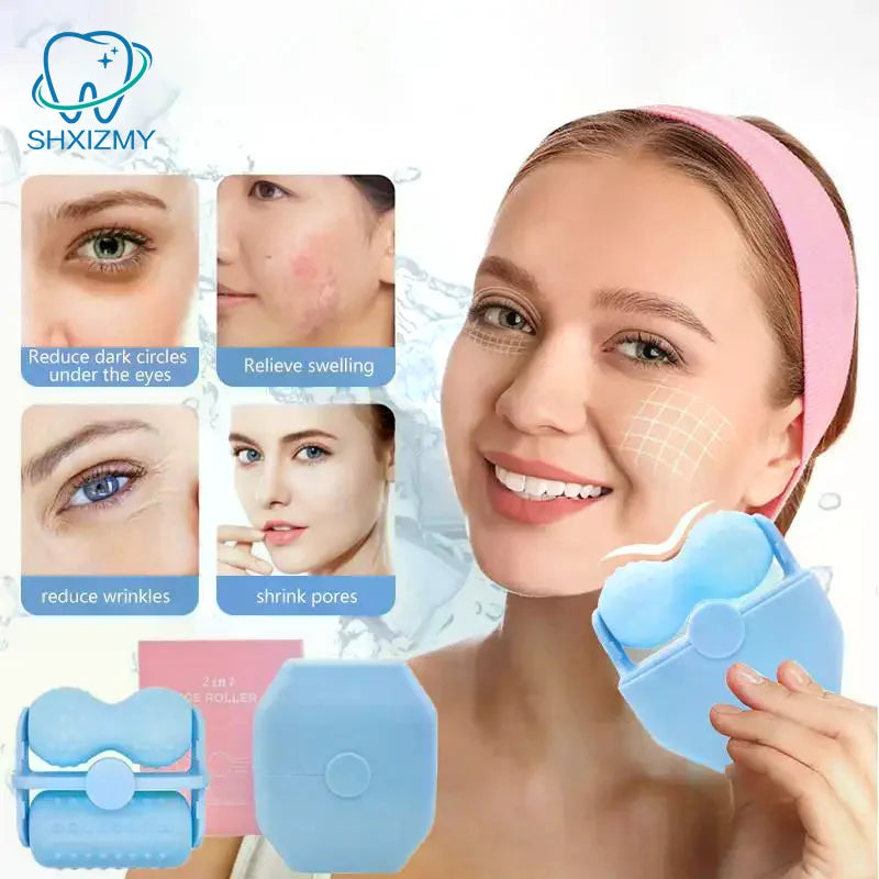 Dual Head Face Ice Roller – Cooling Facial & Eye Massager