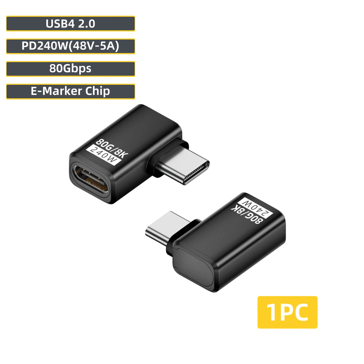 USB4 2.0 USB-C Adapter 240W 80Gbps 8K@60Hz for MacBook