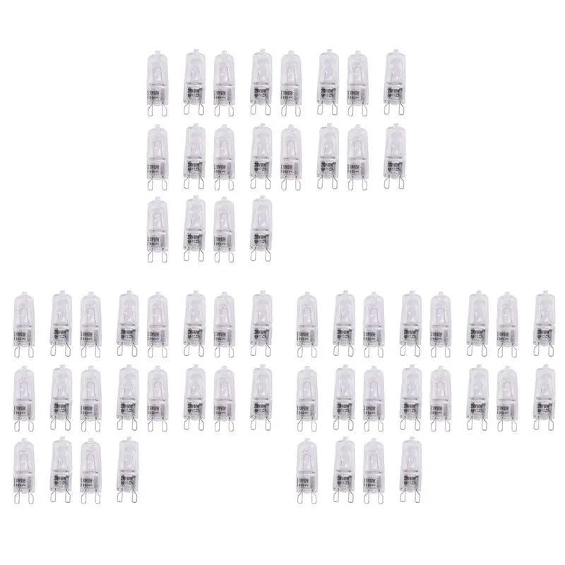 60-Pack G9 Halogen Bulbs 60W Dimmable Warm White 2800K