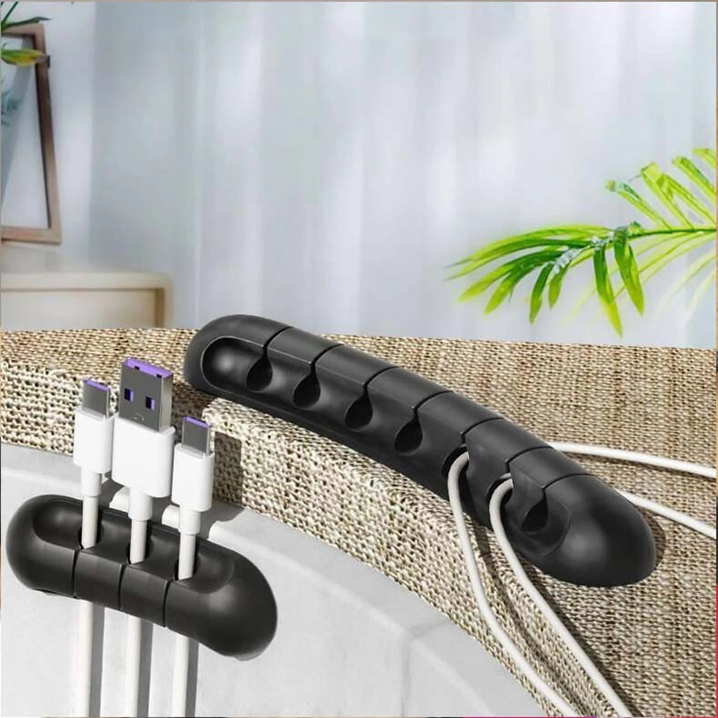 Silicone Desktop Cable Organizer – Multi-Hole Cord Holder