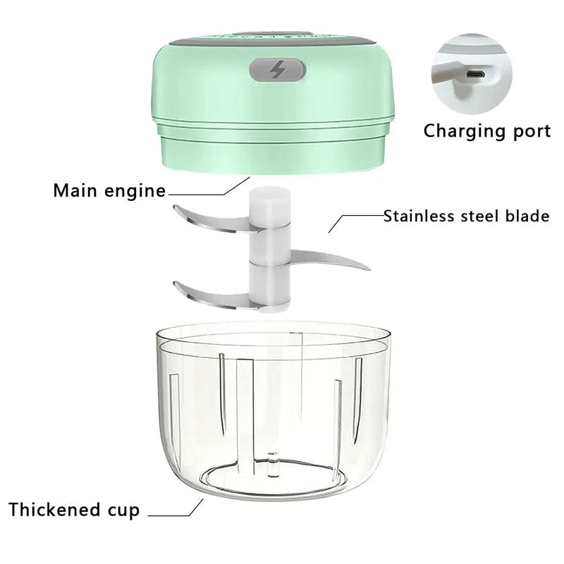 Electric Garlic Chopper 250ML Stainless Steel Mini Food Chopper