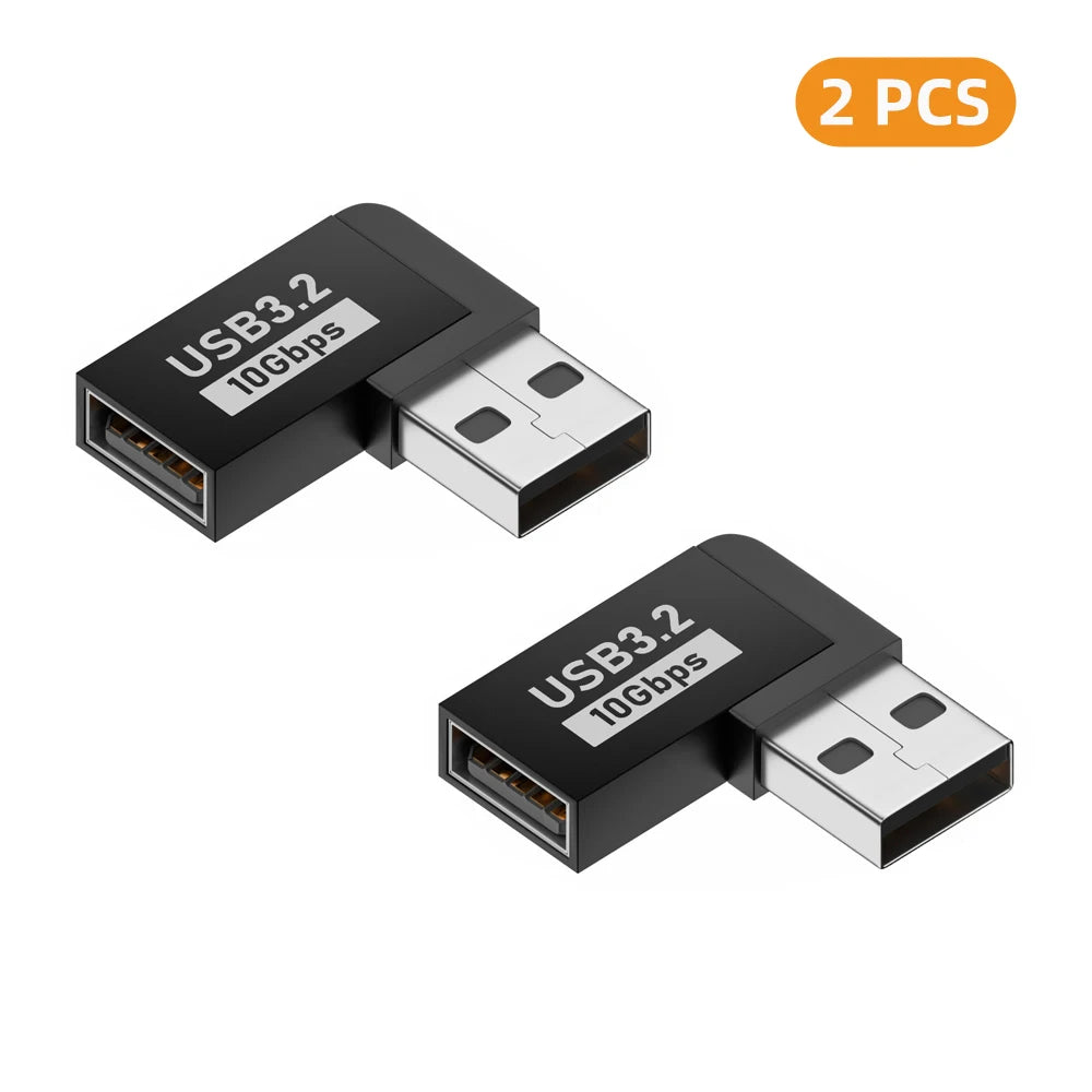 USB-A Female to Male Adapter 90°/180° Angled 10Gbps Converter