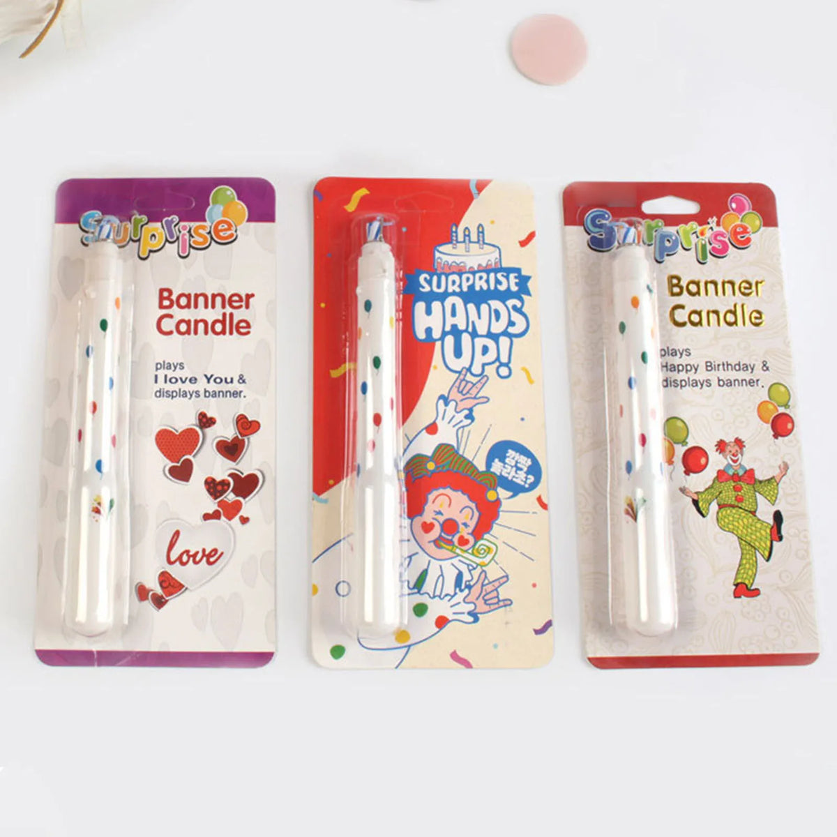 Clown Banner Birthday Candles – Fun Cake Party Decoration
