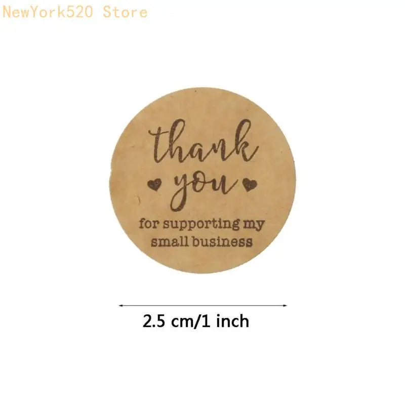 500-Pack Thank You Kraft Sticker Roll – Small Business Seal Labels