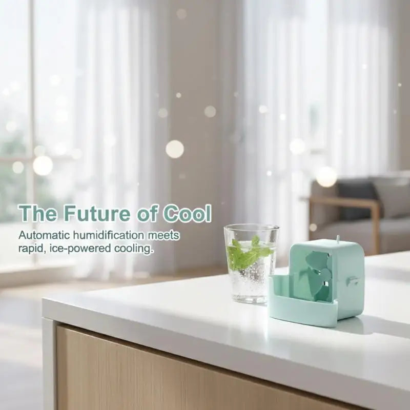 Fan Ice Cooling Attachment Box with Hook & 4 Ice Cups