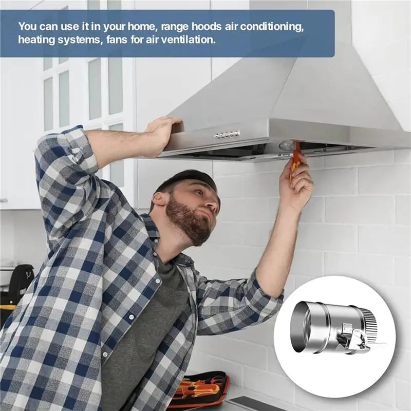 2-Pack 4" HVAC Manual Volume Damper with Sleeve – Galvanized