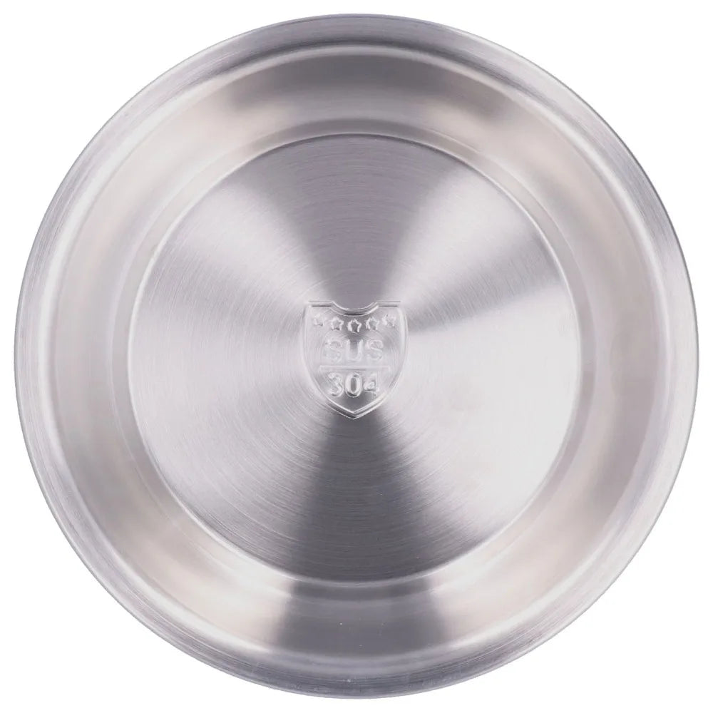 304 Stainless Steel Deep Serving Plate – Polished Round Dish