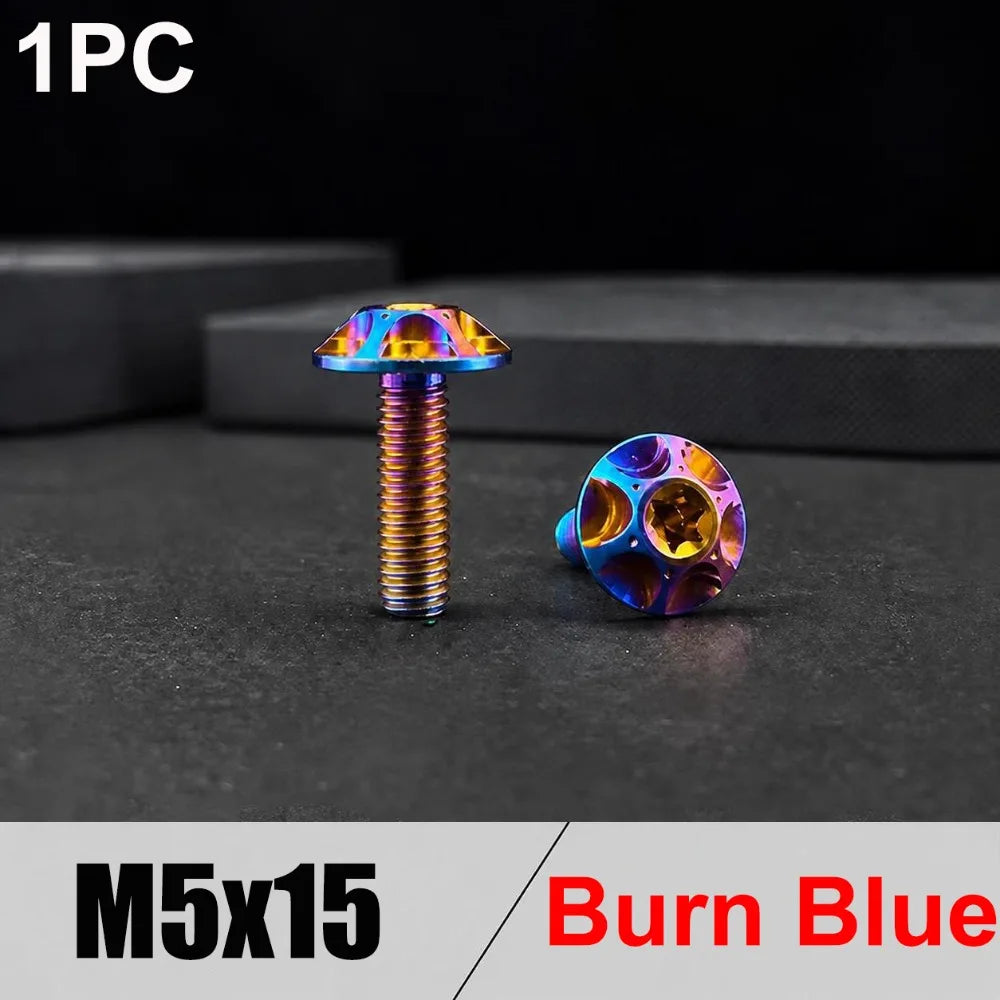 Titanium Alloy M5/M6 Hex-Lobe Decorative Bolts | Multi-Color