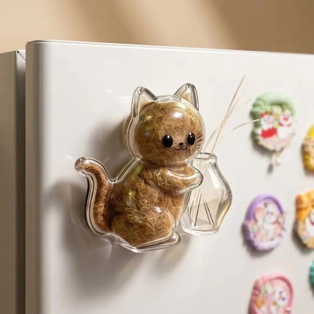 Magnetic Cat Whisker Vase Fridge Sticker – Cartoon Home Décor