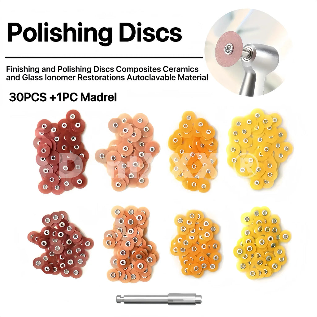 31-Pc Glass Polishing Disc Set & Mandrel – 4 Grits