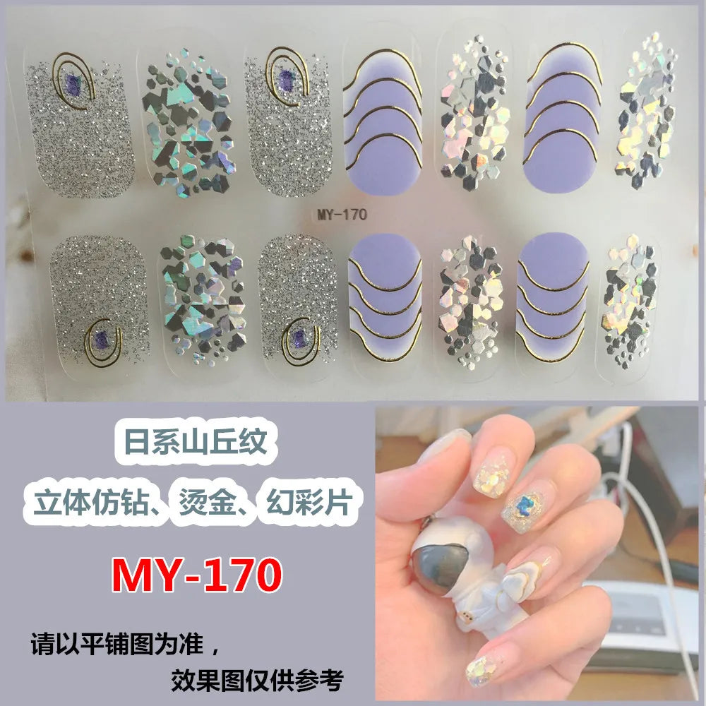 Summer Nail Art Stickers – 14-Tip Full Cover Gel Film Decals