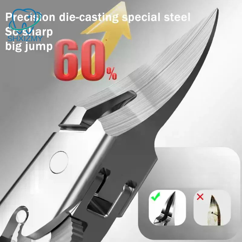 Slanted Pointed Nail Clipper Anti-Splash Stainless Steel
