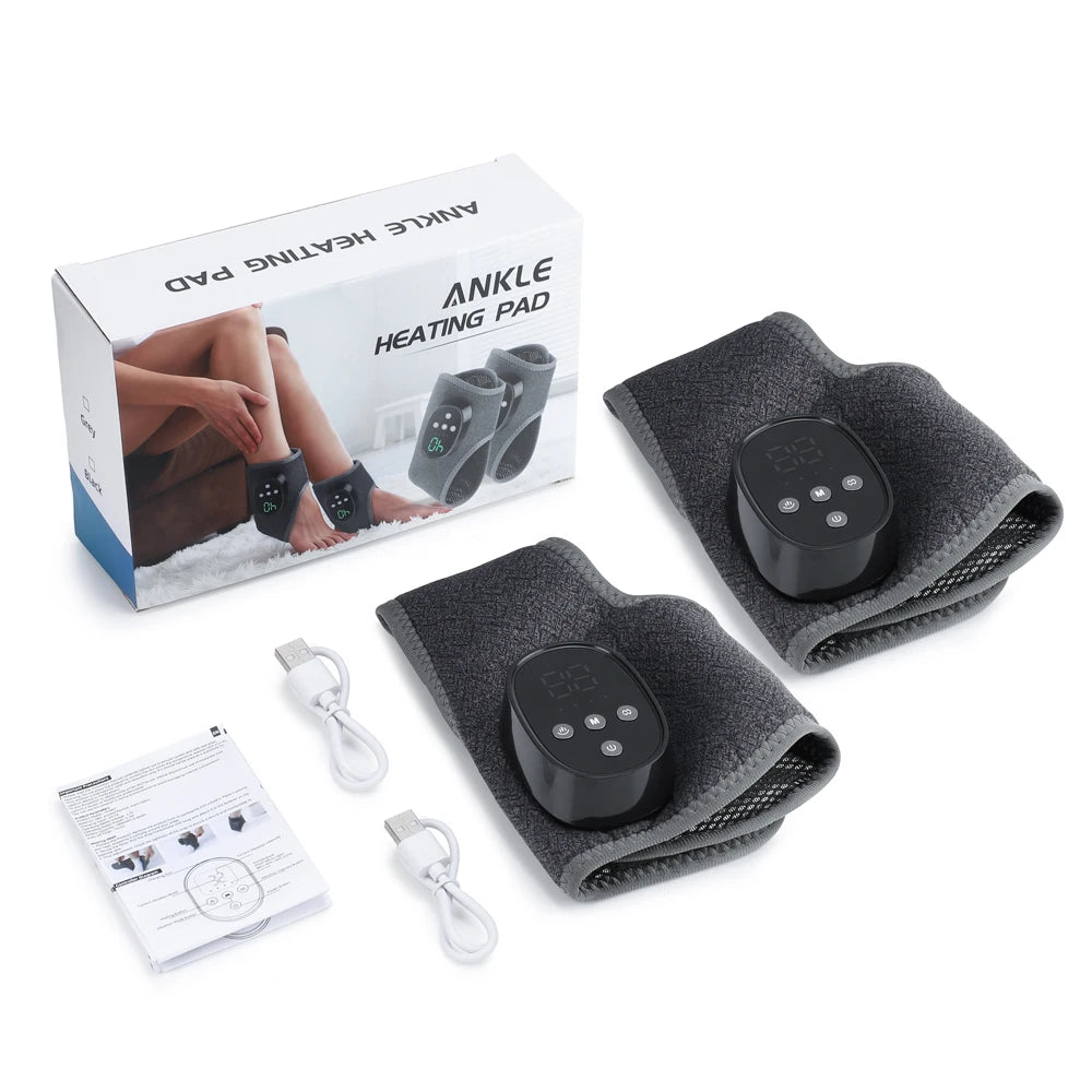 Hailicare Cordless Heated Ankle Massager – 4 Heat & Vibration