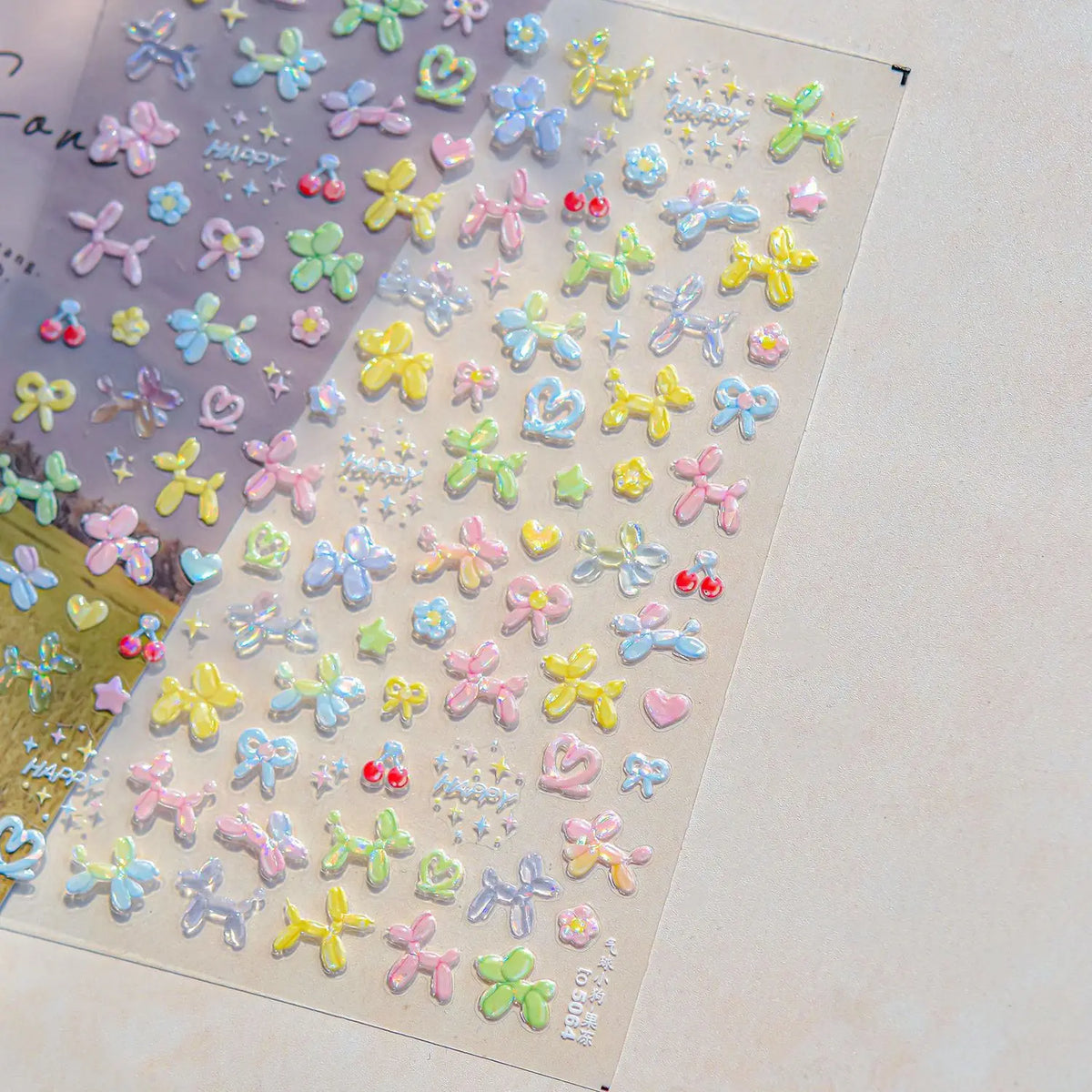 Summer Jelly Nail Stickers – Fruit, Bow & Flower Decals