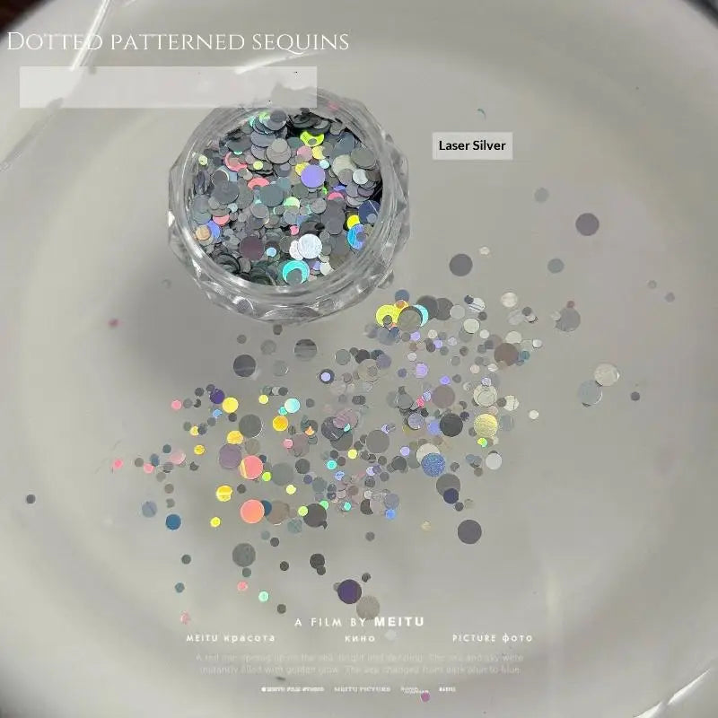 Round Dot Nail Sequins 1–3mm Glitter Flakes for DIY Nail Art