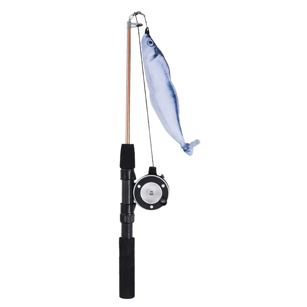 Retractable Cat Teaser Wand Toy – Feather Fishing Pole