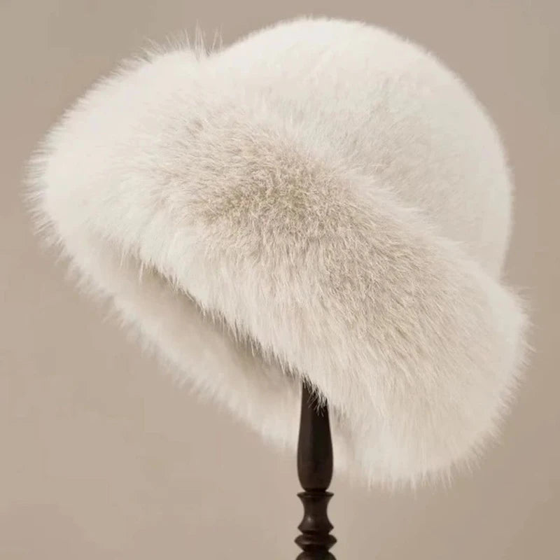 Women's Faux Fox Fur Winter Hat – Windproof Ear Warmer Ski Cap