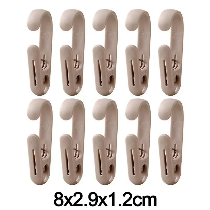 10-Pack Multifunctional Plastic Clips – Home Storage Hooks